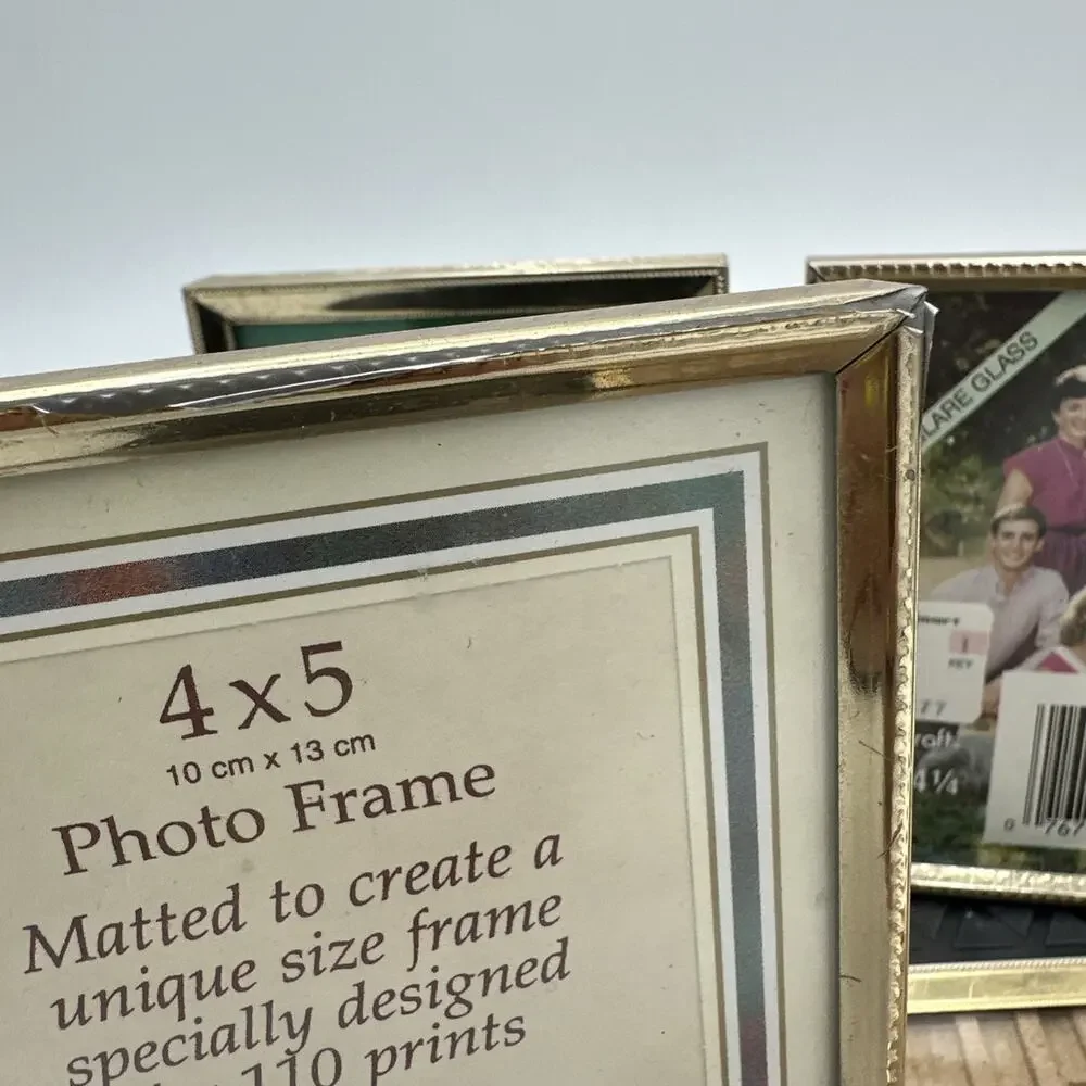 Lot Of 4 Vintage Brass Tone Picture Frame Gold Various Sizes